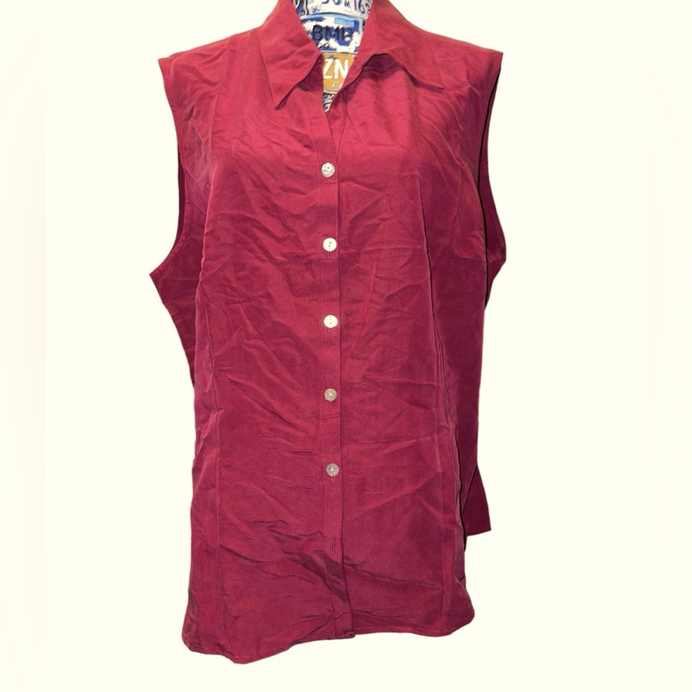 NWT! Apparenza red plum sleeveless button top women’s 2X